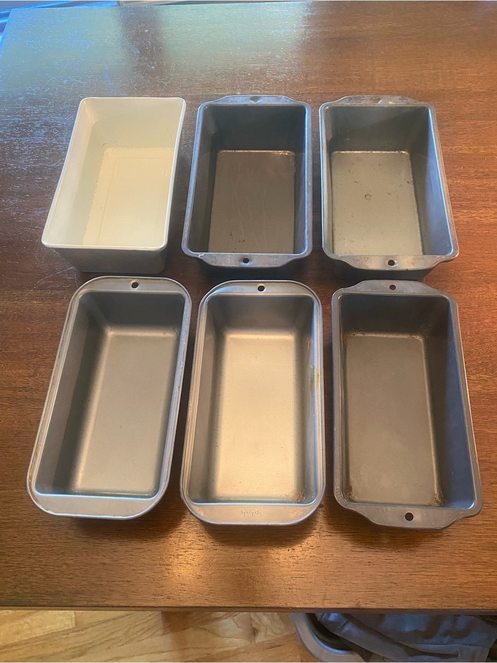 Set of 6 - Vintage Aluminum Loaf Bread Pans - 3 Small & 3 Large Baking EUC